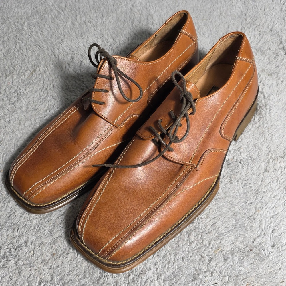 VTG Natha Studio Leather Square Toe Mens Dress‎ Shoes Lace Up Oxfords Romania 12